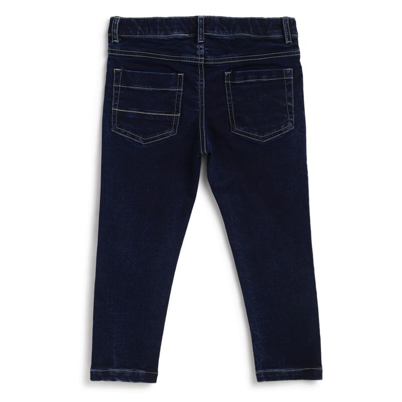 Boys Dark Blue Stretch Denim Long Trouser image number null